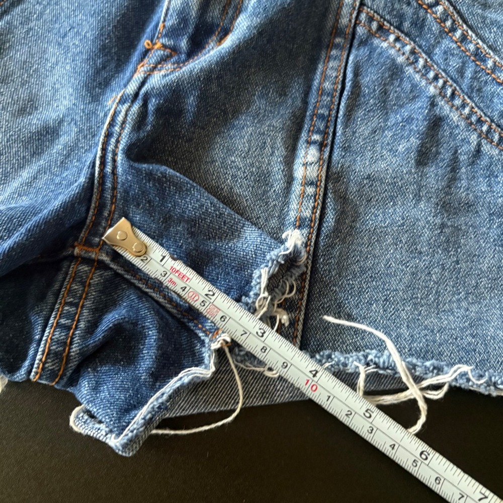 Cotton denim midrise cutoff shorts Shyann frayed raw hem cowboy western size 29 - Picture 6 of 9